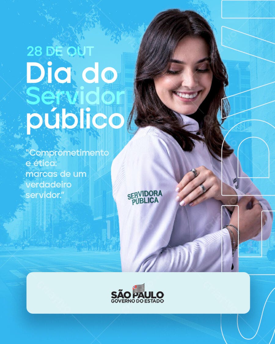 Flyer Dia do Servidor Público 28 de Outubro PSD Editável