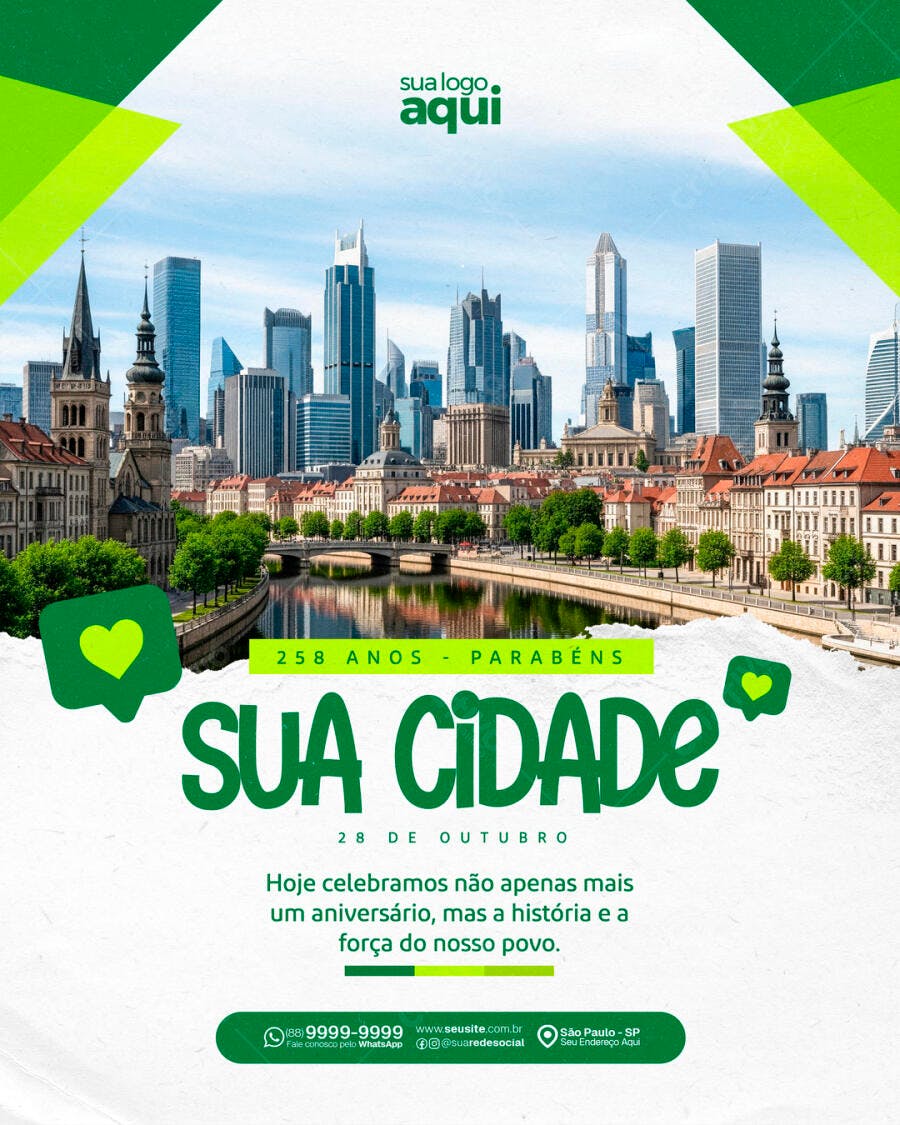 Flyer para Aniversário de Cidade PSD Editável
