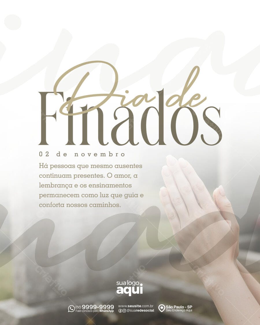 Flyer para Dia de Finados 02 de Novembro PSD Editável