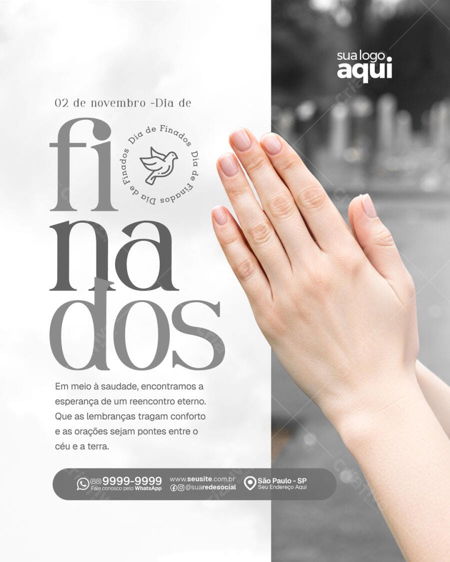 Flyer Dia de Finados Homenagem Psd Editável