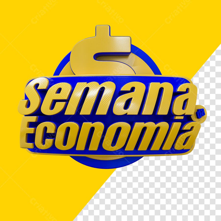 Elemento 3D Promocional para Semana Economia PSD Editável