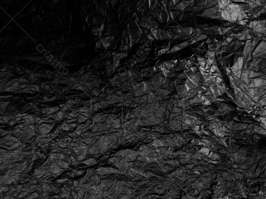 Textura papel amassado preto rugoso para fundo abstrato