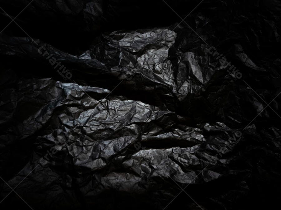 Textura plástico amassado preto fundo dramático