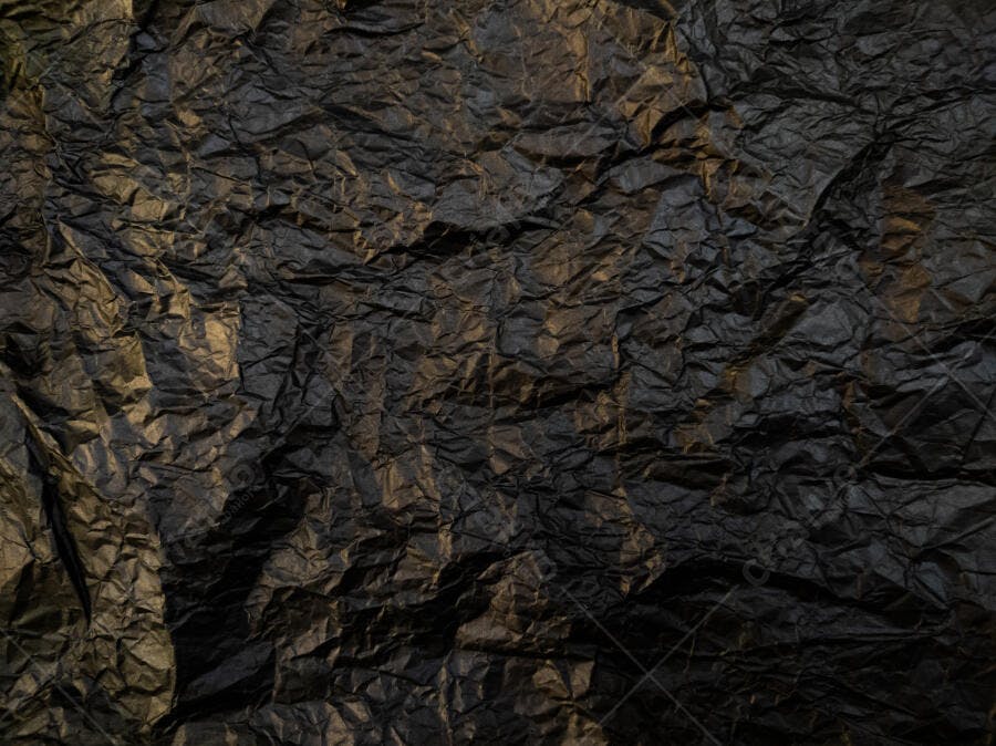 Textura papel amassado preto escuro para fundo grunge e material 3D