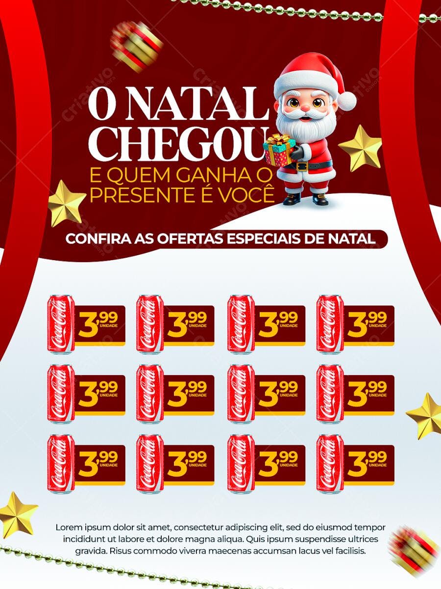 Flyer de Ofertas de Natal PSD Editável