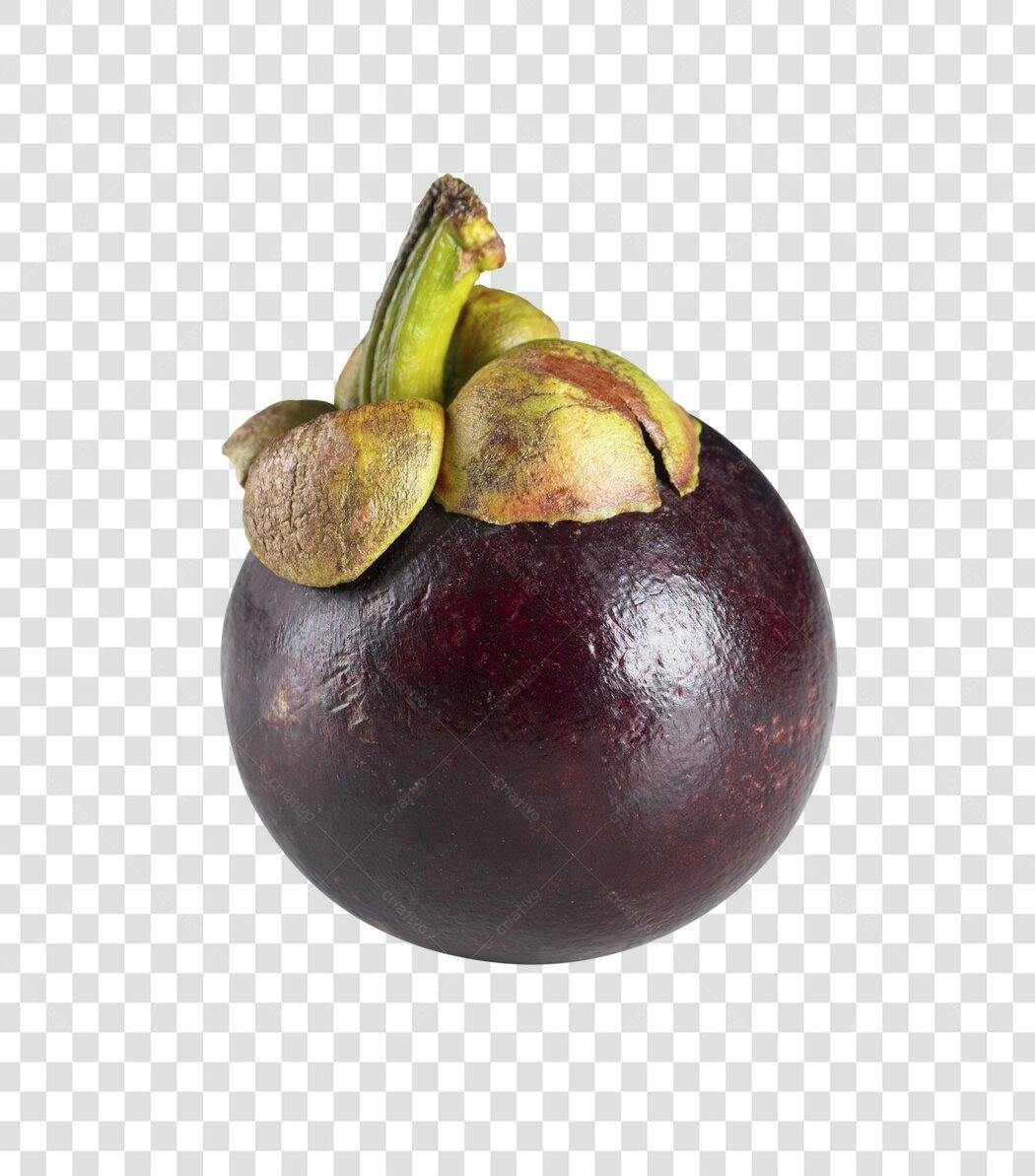 Recorte de Fruta Mangostão Roxa para Alimentos Saudáveis PNG com fundo transparente