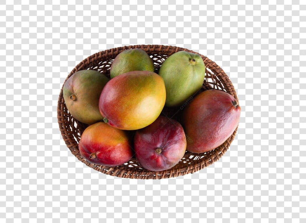 Elemento gráfico Cesta de mangas frutas tropicais PNG com fundo transparente