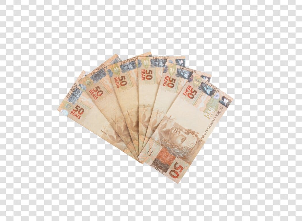 Icone Notas de 50 Reais Brasileiros Dinheiro PNG com fundo transparente
