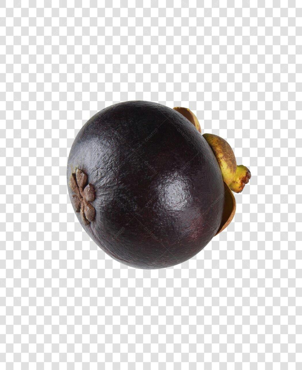 Imagem de Mangostão Fruta Exótica Roxa PNG com fundo transparente