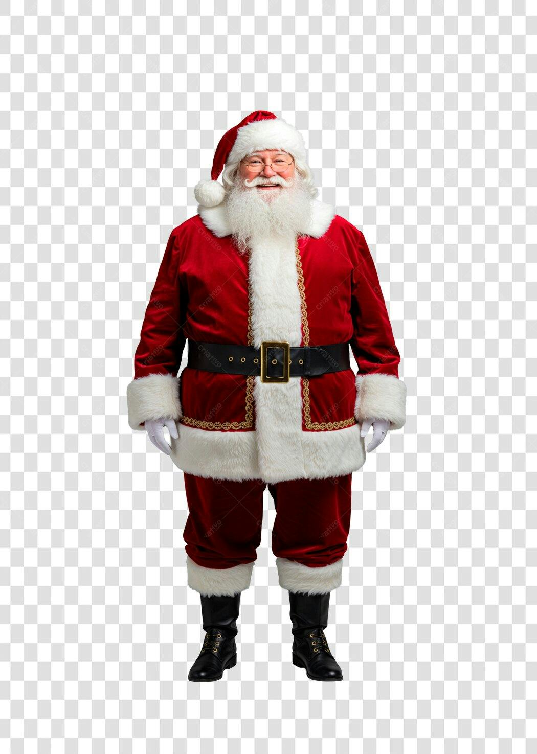 Personagem Papai Noel Feliz Natal PNG com fundo transparente