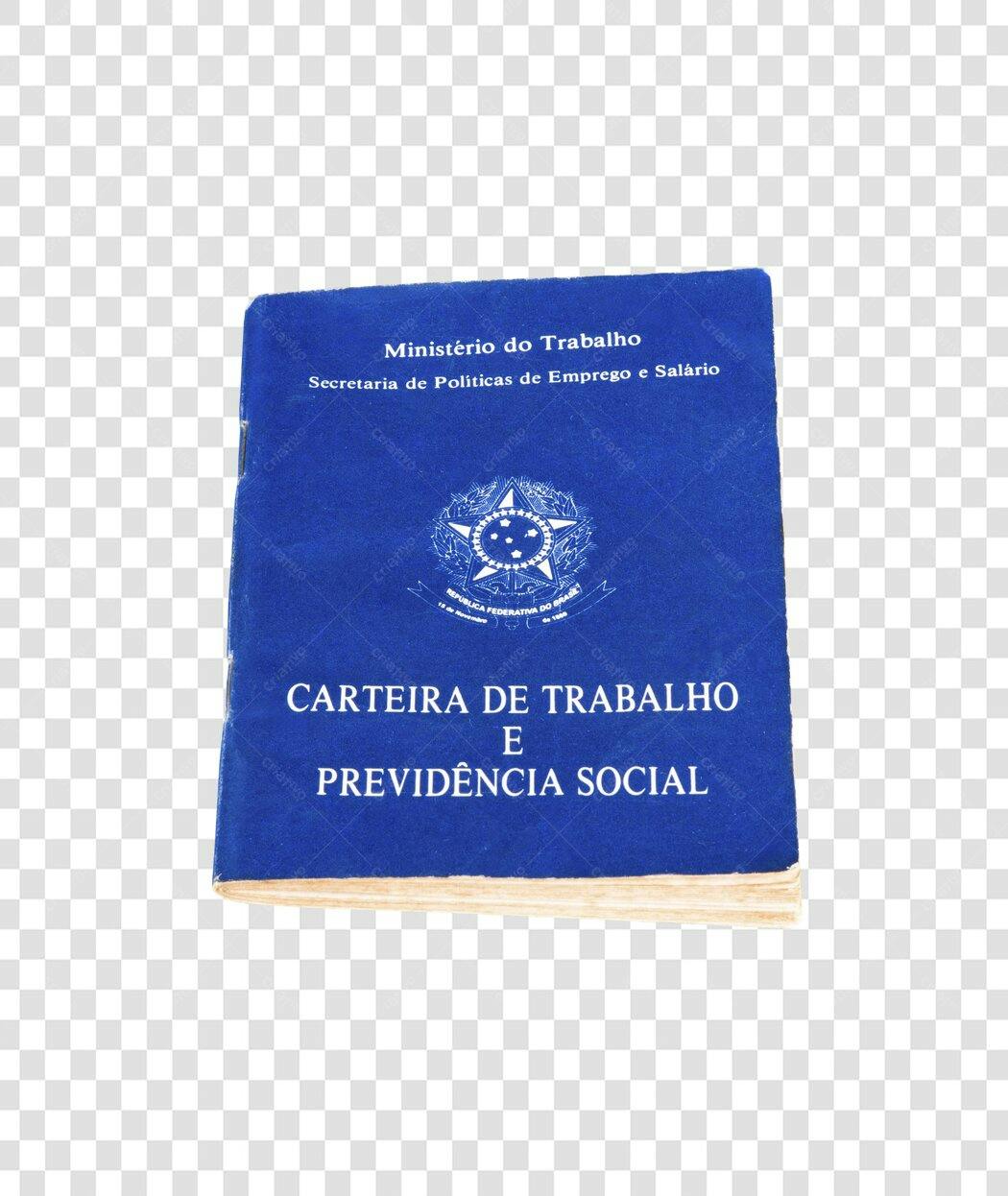 Carteira de Trabalho Nacional azul documento oficial PNG com fundo transparente