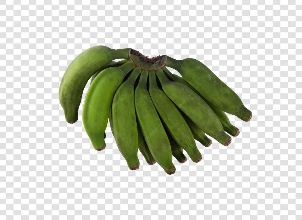 Cacho de banana verde para receita tropical PNG com fundo transparente