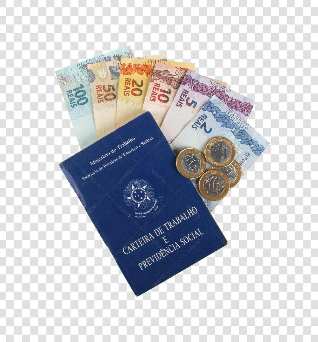 Pagamento Salário Brasileiro CTPS e Reais PNG com fundo transparente