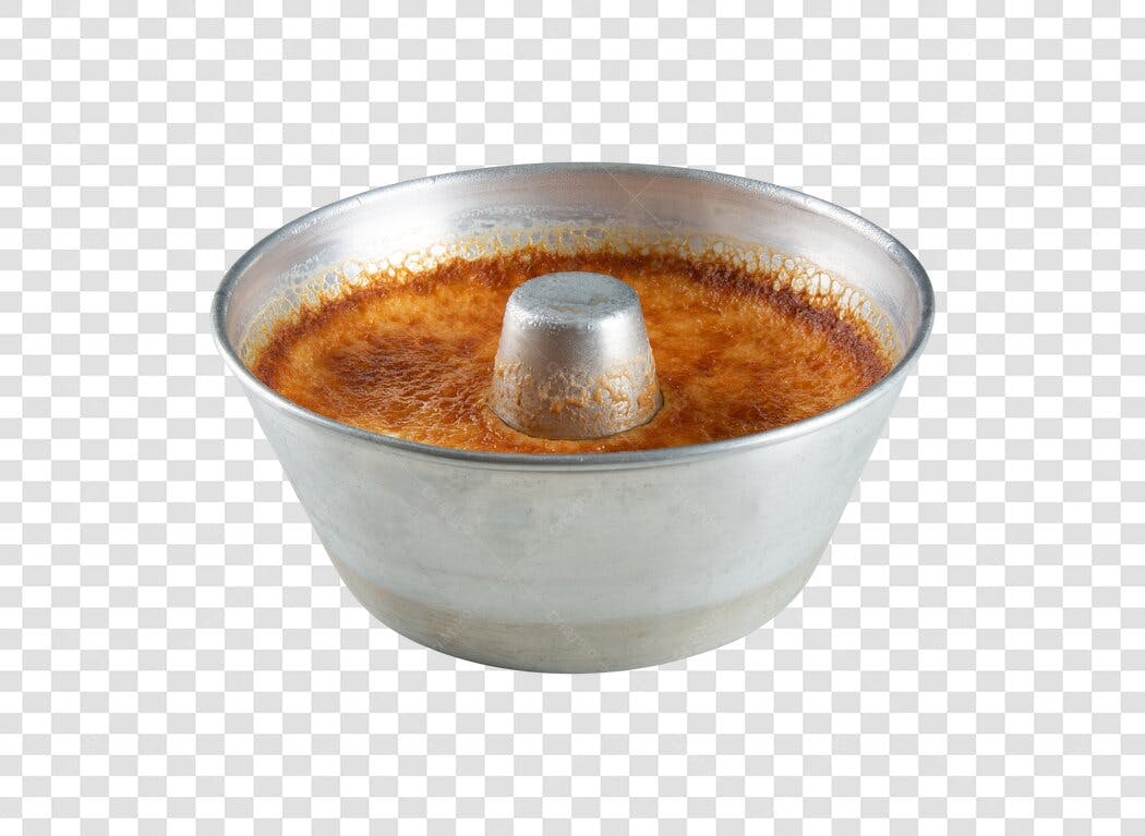 Imagem de Pudim de Leite em Forma Metálica Dourado PNG com fundo transparente