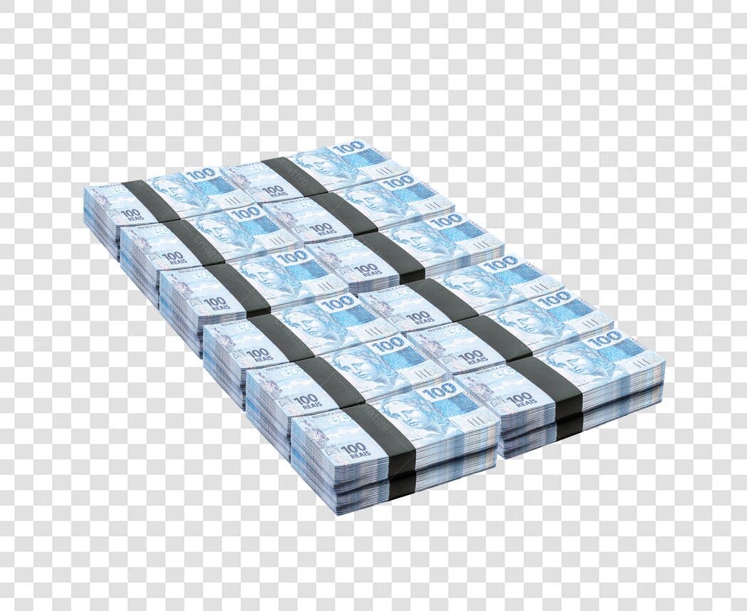 Pacotes de Notas de 100 Reais Brasileiras PNG com fundo transparente