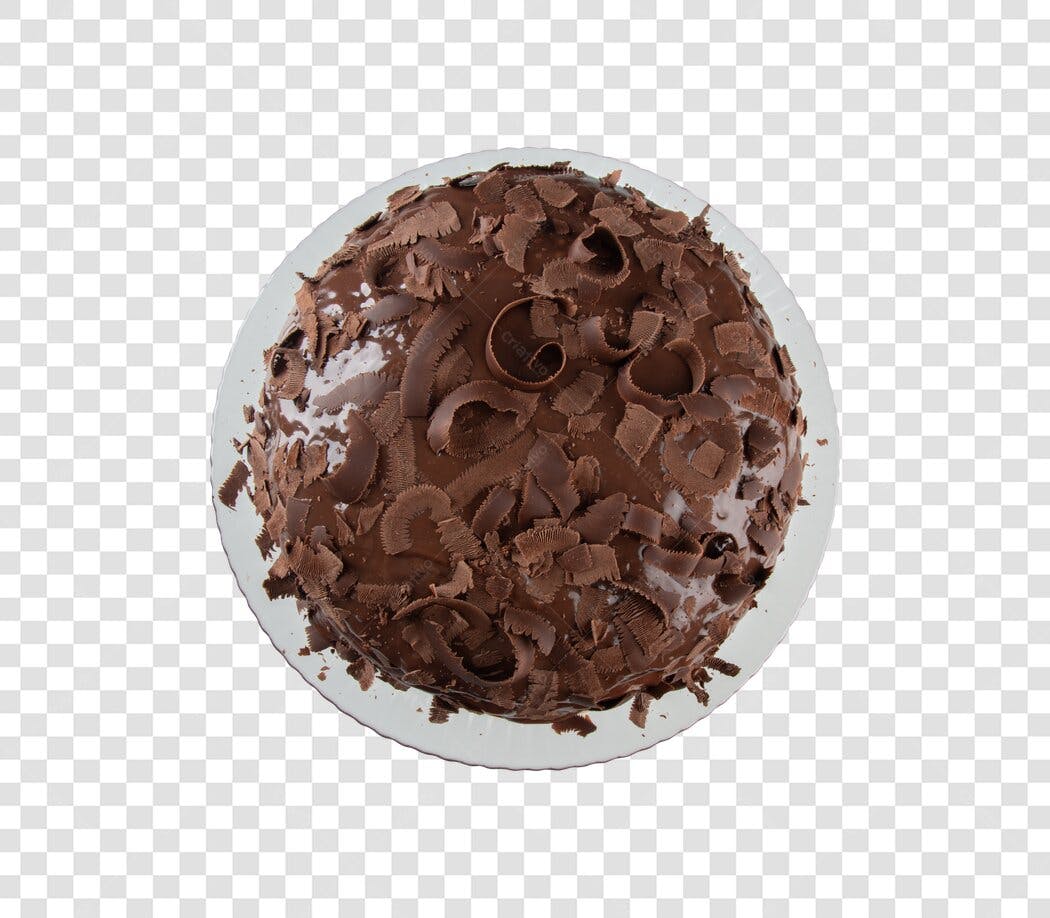 Elemento Gráfico Bolo de Chocolate Cremoso com Raspas para Aniversário PNG com fundo transparente