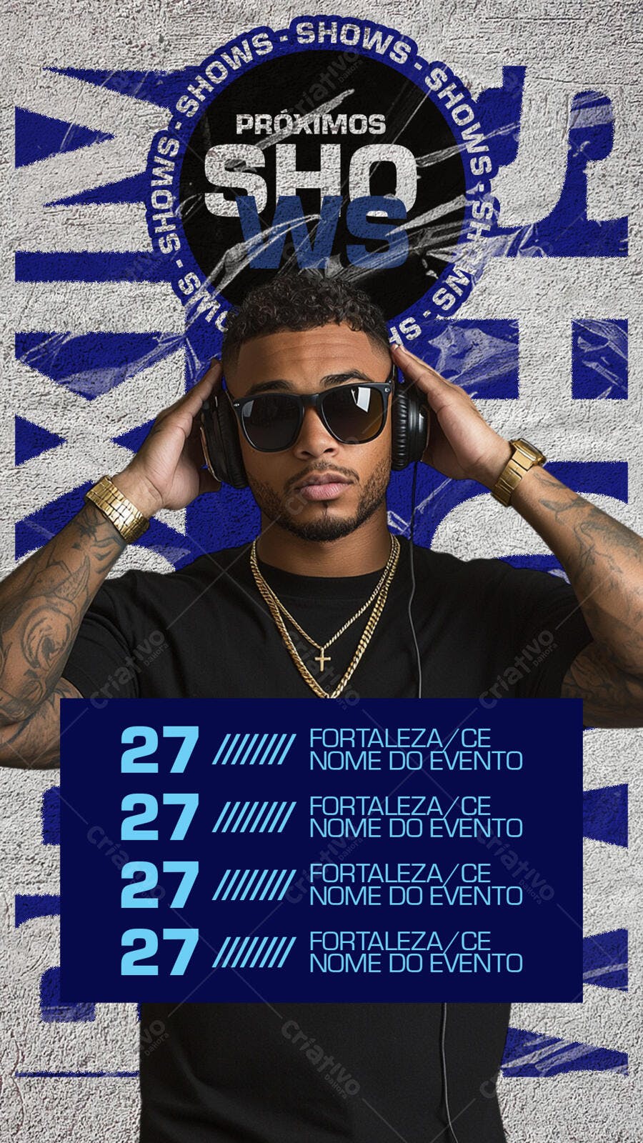 Flyer Shows DJ Urbano Óculos Escuros PSD Editável