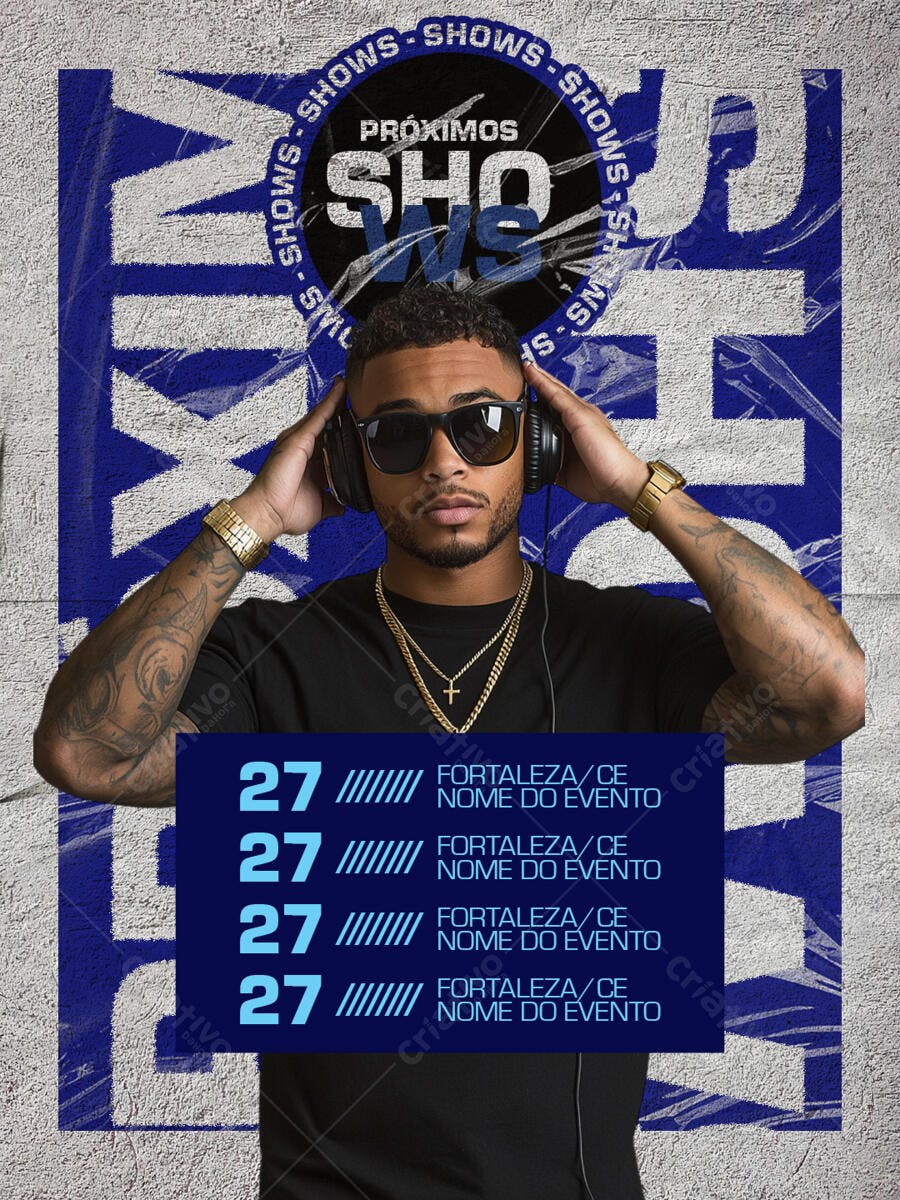 Flyer Próximos Shows Evento Urbano Psd Editável
