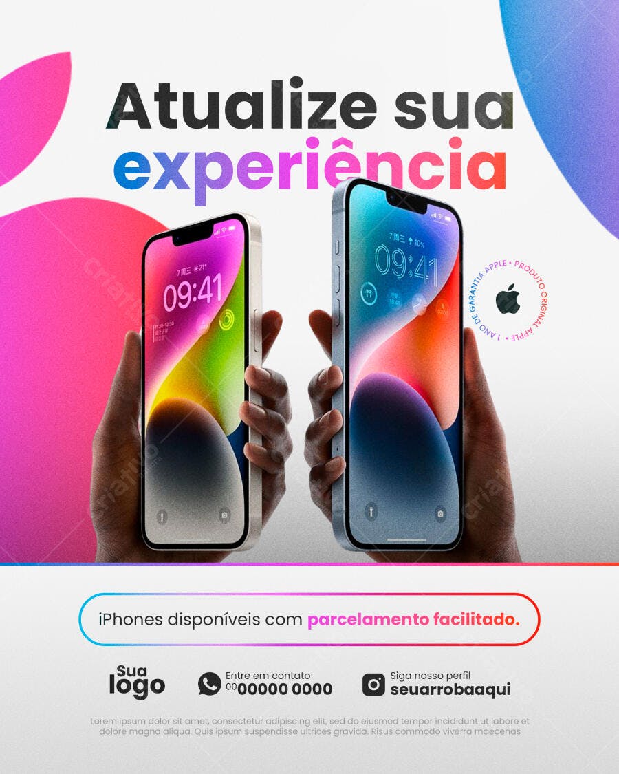 Flyer Digital Oferta iPhone Parcelamento Facilitado Psd Editável