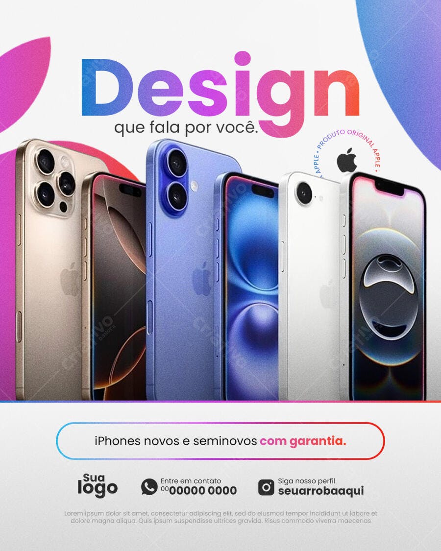 Flyer Venda de iPhones com Garantia PSD Editável