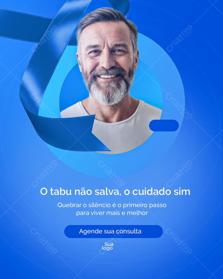 Flyer Novembro Azul Campanha Saúde Masculina PSD Editável