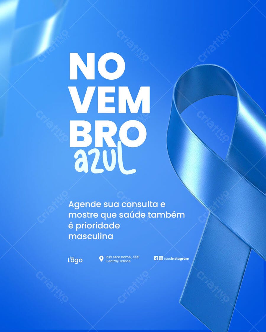 Flyer Novembro Azul para Saúde Masculina PSD Editável