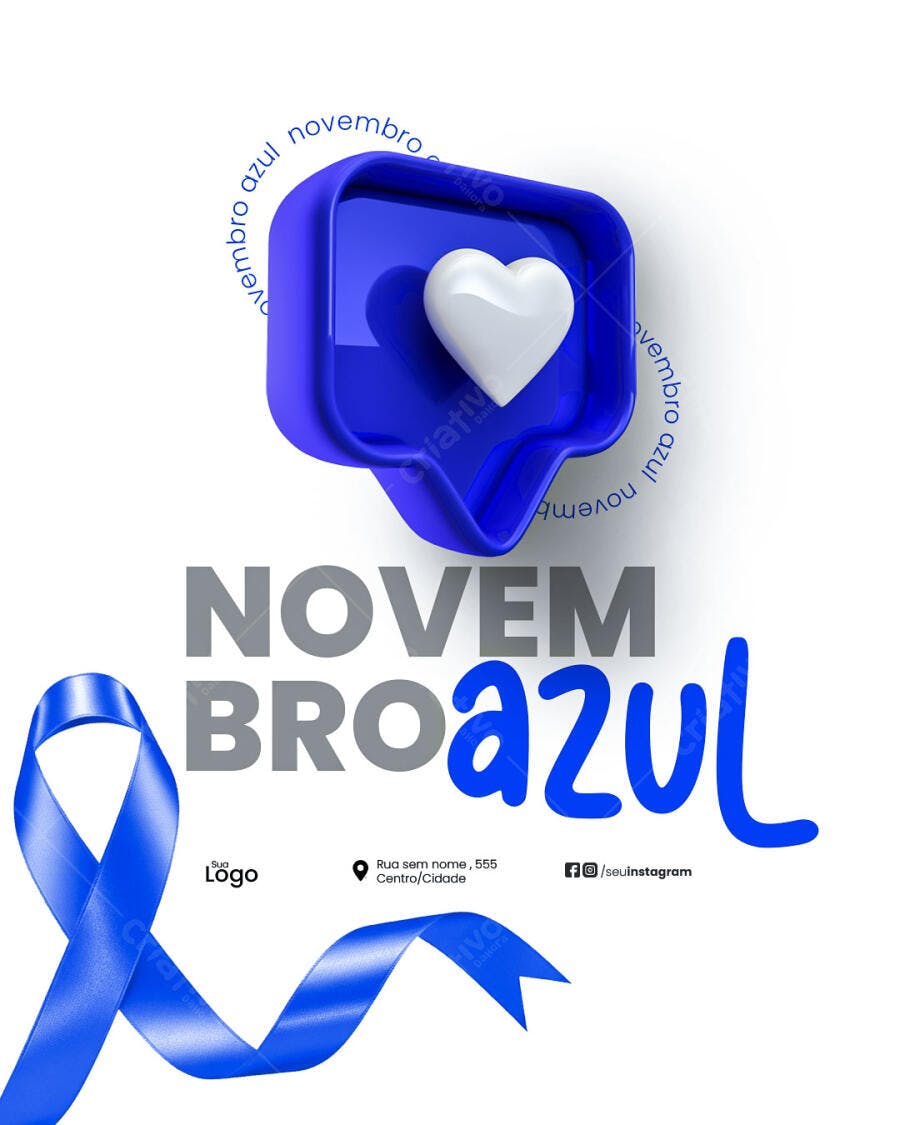 Flyer Campanha Novembro Azul PSD Editável