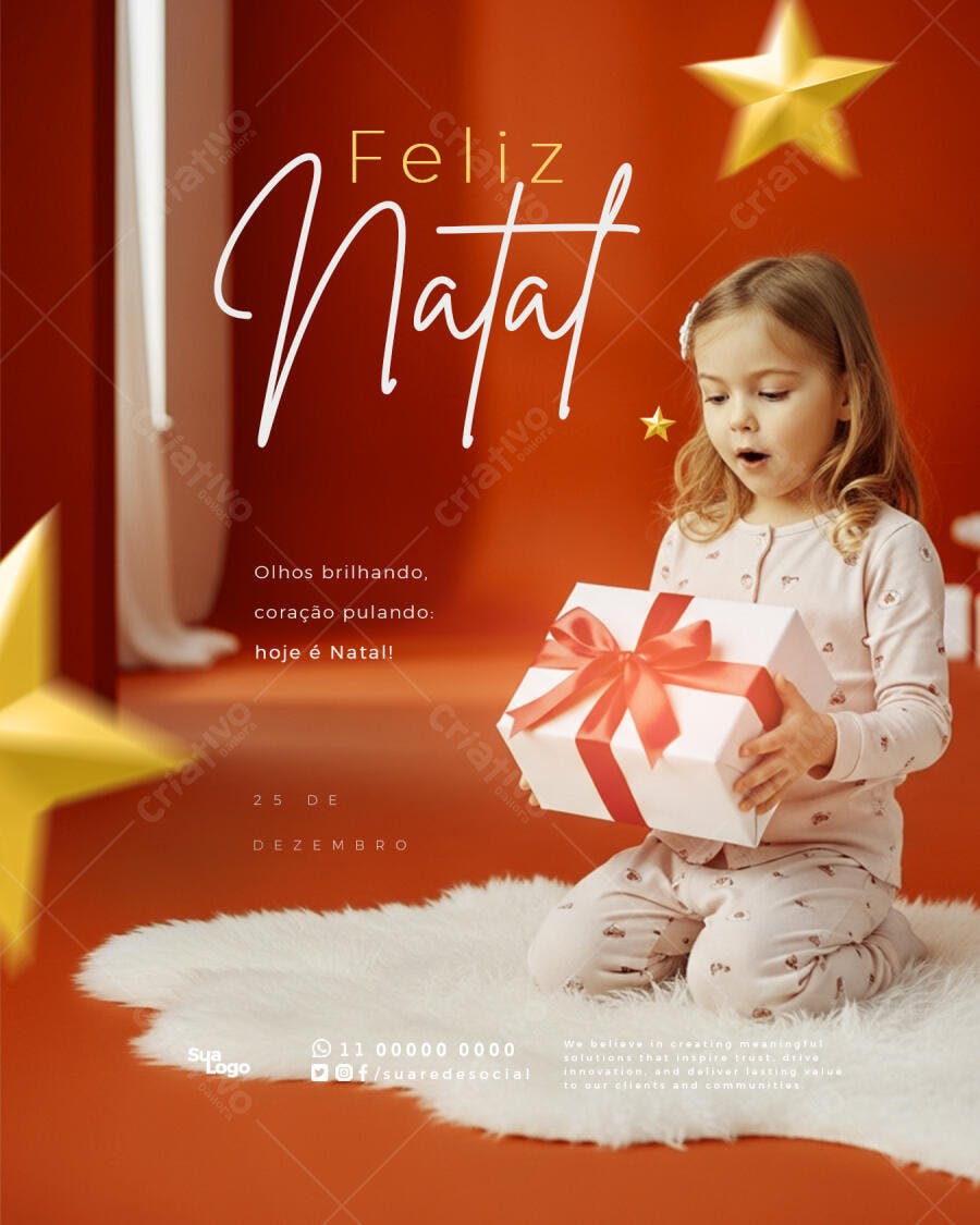 Flyer Natal Criança Presente PSD Editável