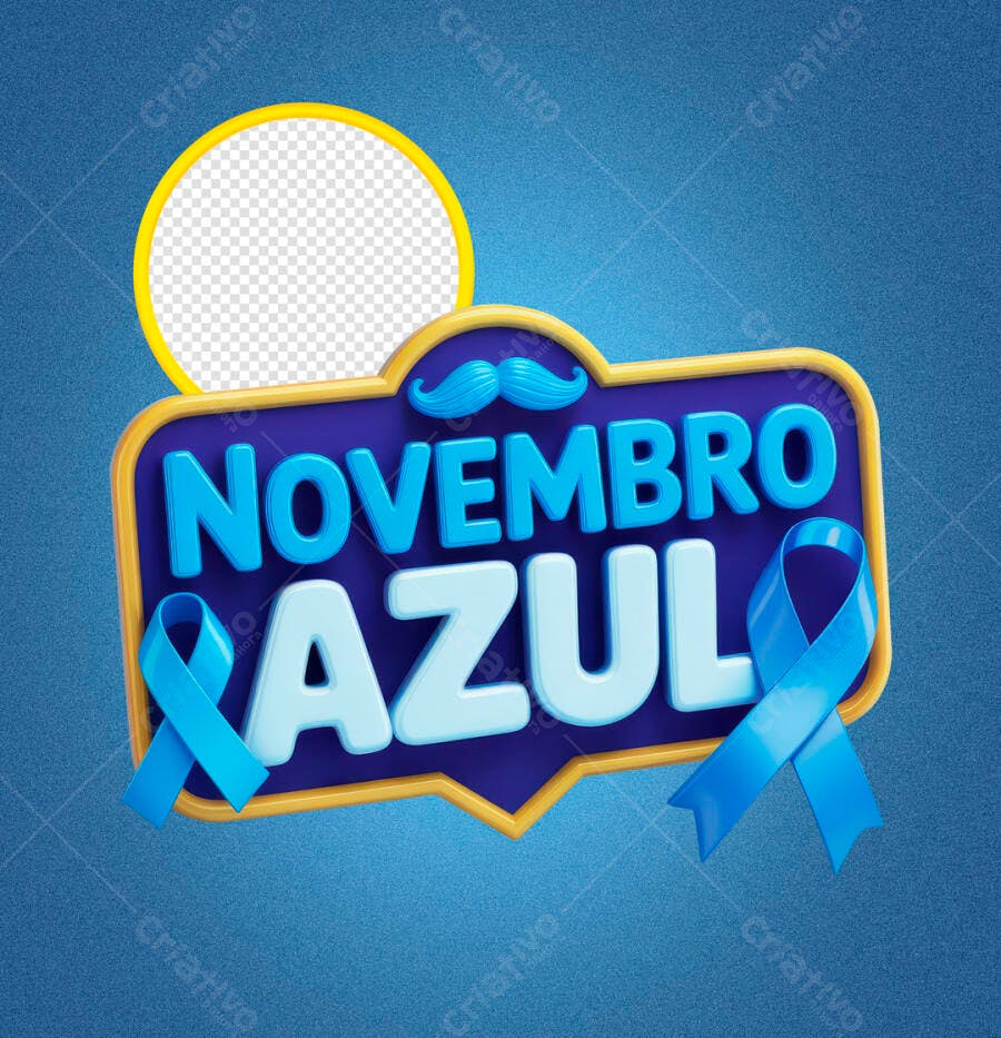 Arte Digital Novembro Azul para Campanha de Saúde Masculina Psd Editável