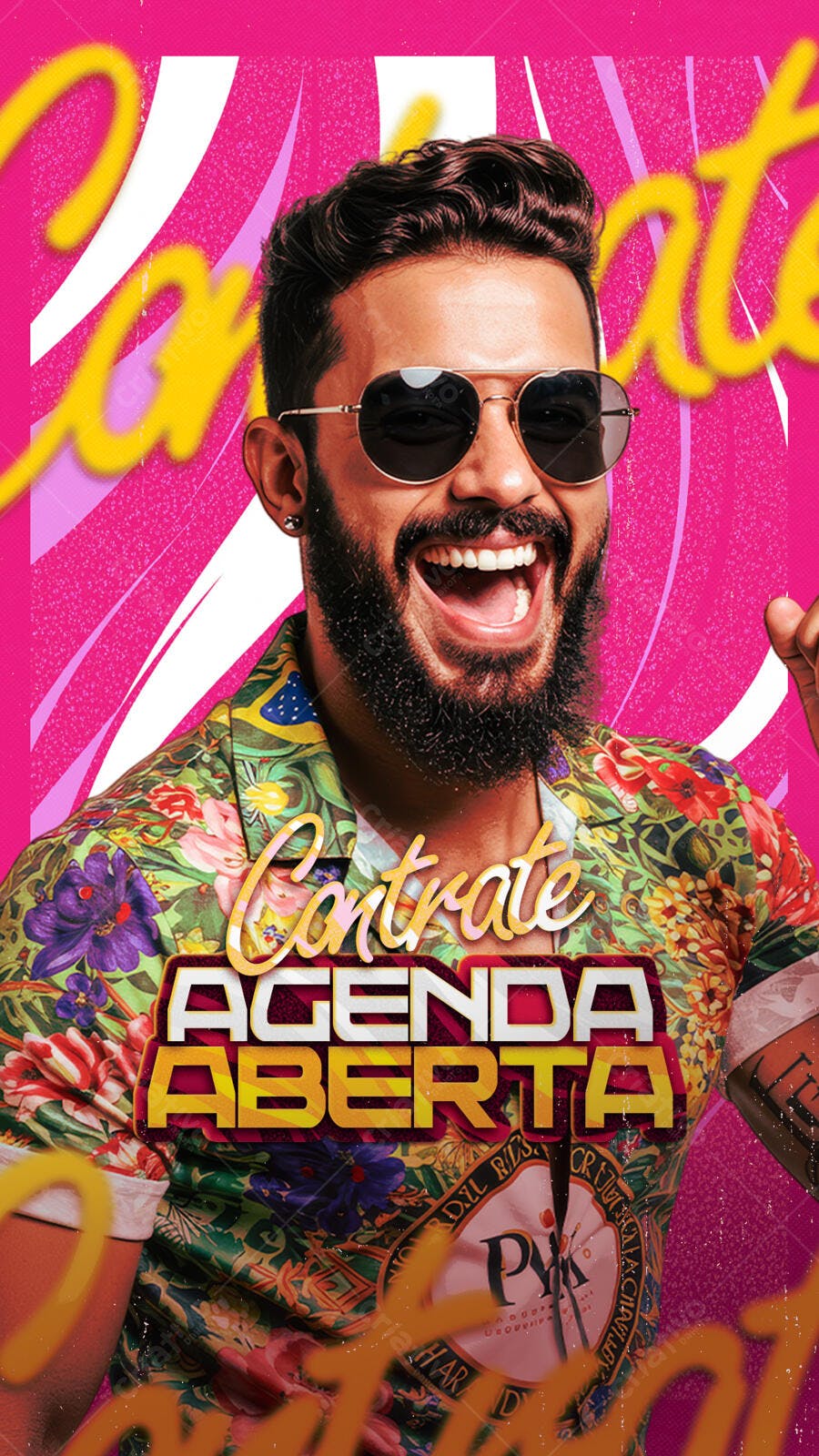 Flyer para Contrate Artista Agenda Aberta PSD Editável