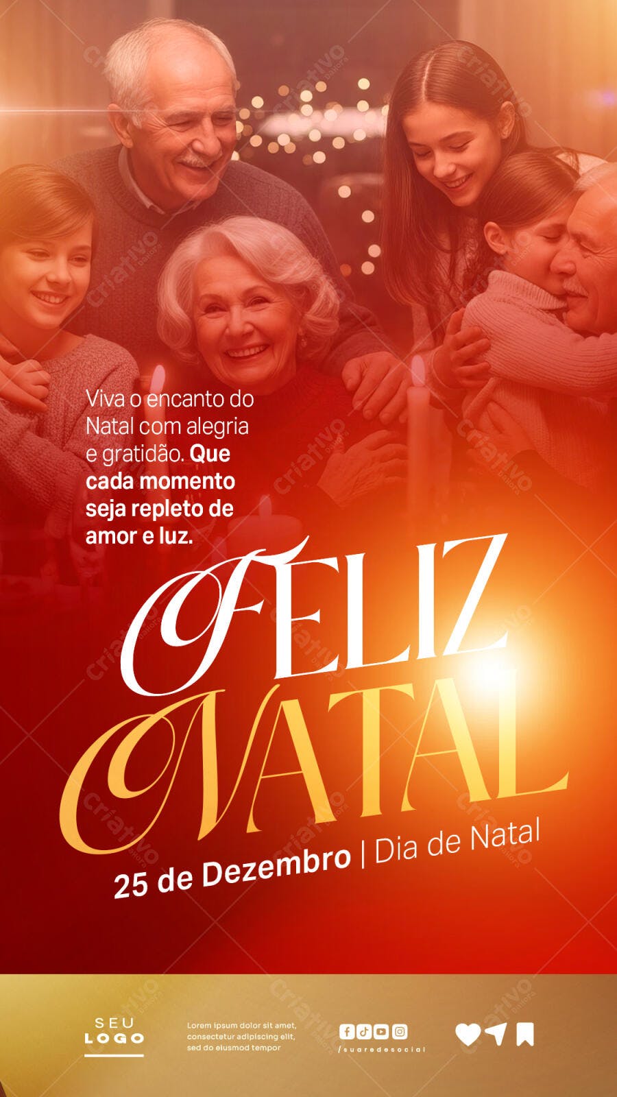 Flyer Feliz Natal Família PSD Editável