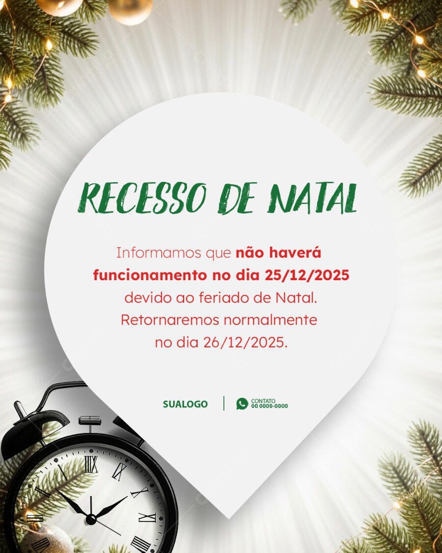 Flyer Recesso de Natal PSD Editável