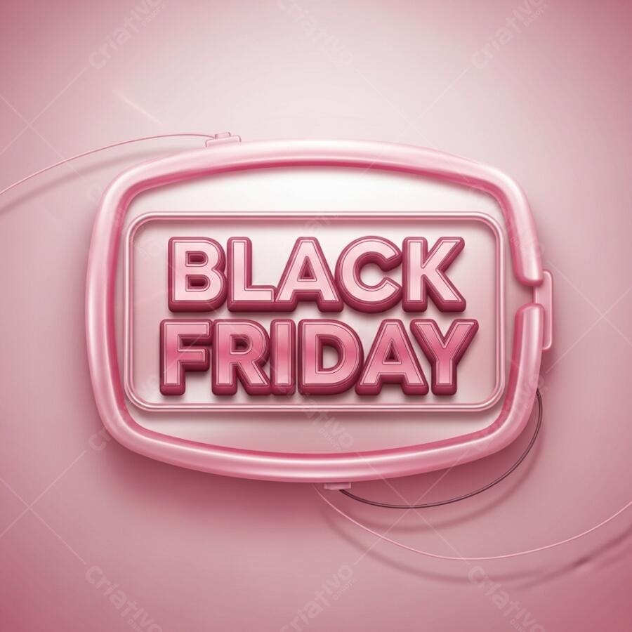 Black Friday em rosa neon com fundo gradiente moderno