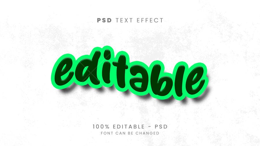 Efeito de Texto 3D Verde para Título Chamativo PSD Editável
