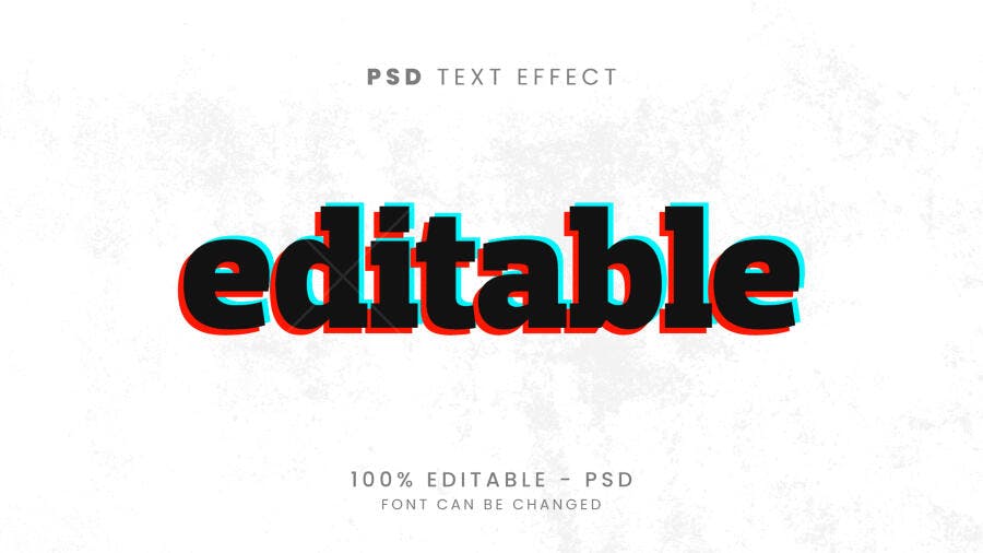 Efeito de Texto Glitch Moderno para Títulos PSD Editável