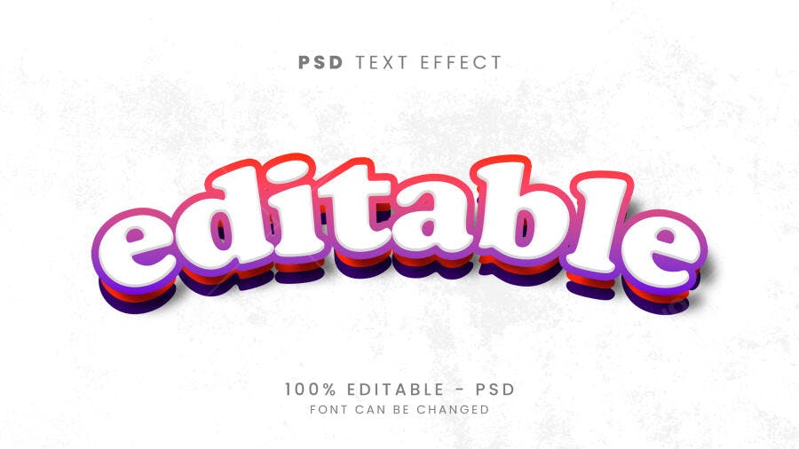Efeito de Texto 3D para Títulos Estilo Retrô Divertido PSD Editável