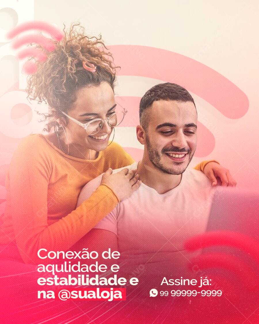 Post Digital para Conexão de Qualidade e Estabilidade Psd Editável