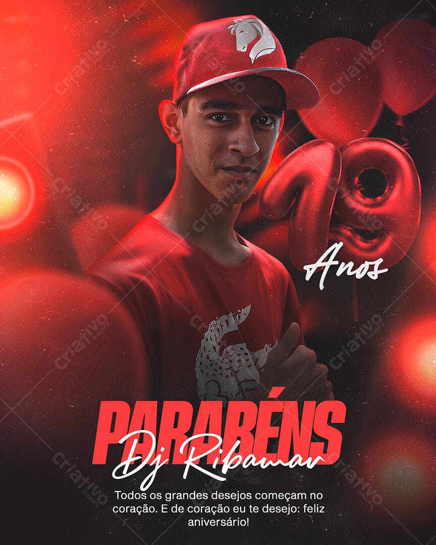 Flyer Aniversário DJ Ribamar 19 Anos PSD Editável