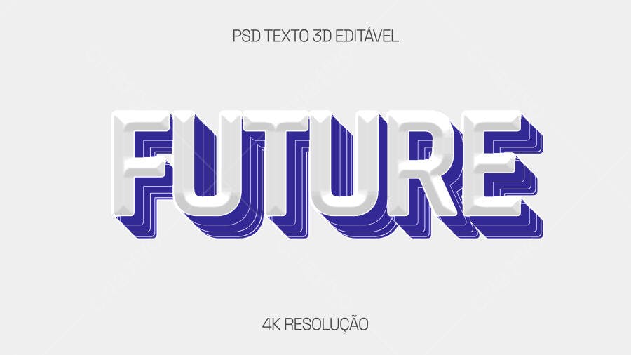 Efeito Texto 3D FUTURE para Título Moderno PSD Editável