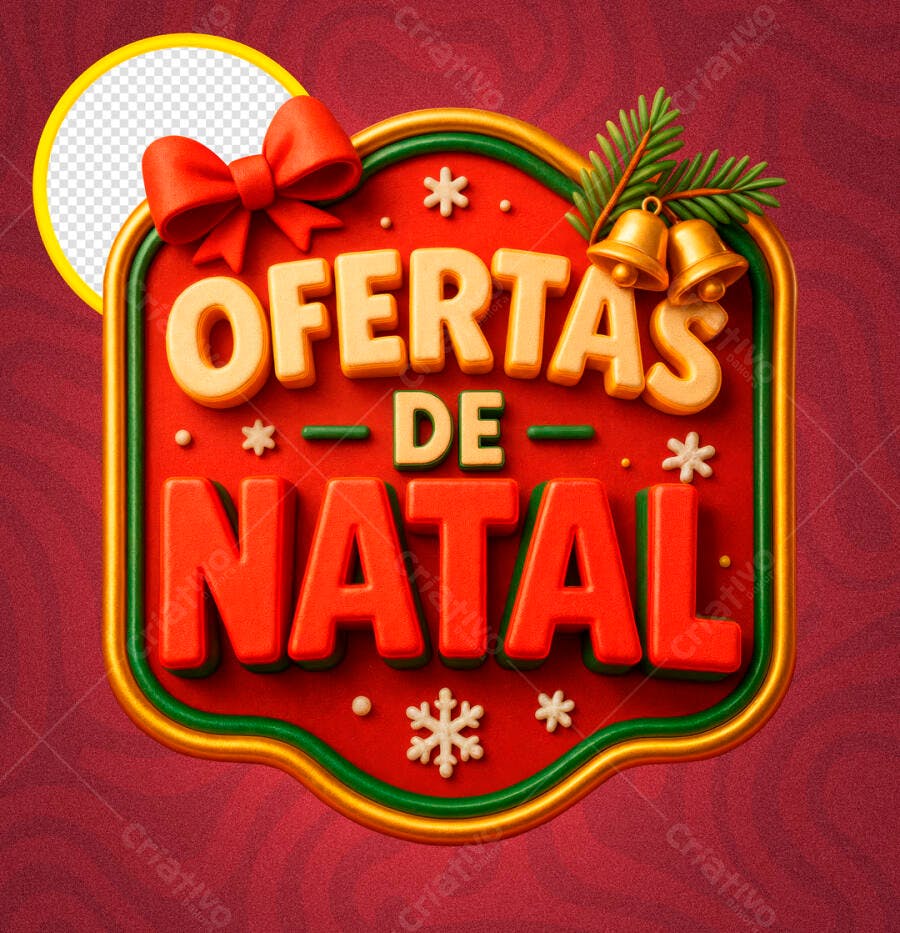 Letreiro 3D para Ofertas de Natal PSD Editável