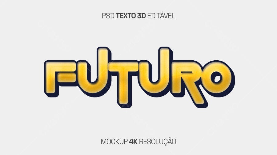 Efeito de Texto 3D para Tema Futuro PSD Editável