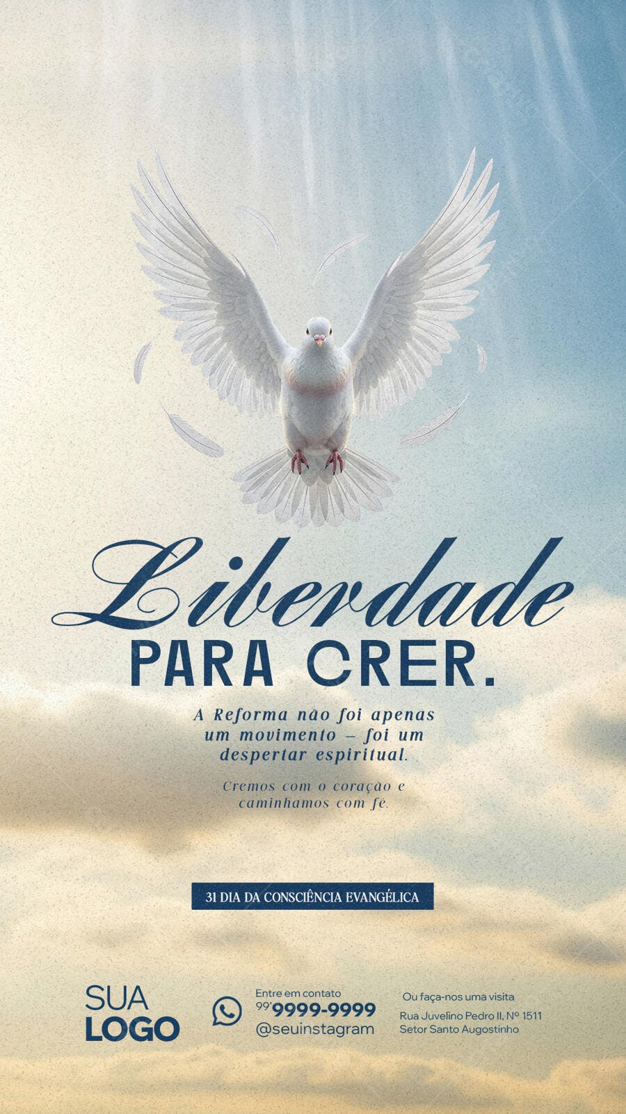 Flyer Dia da Consciência Evangélica PSD Editável