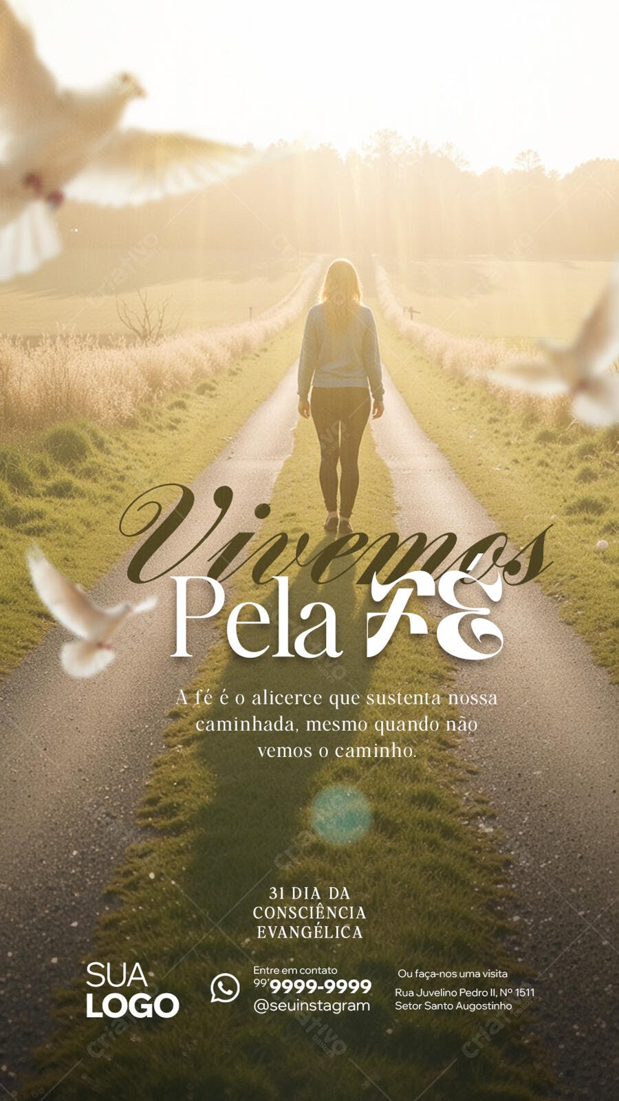 Flyer Dia da Consciência Evangélica PSD Editável
