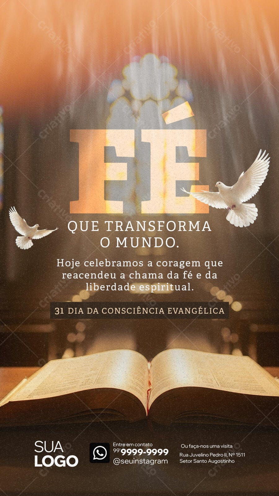 Flyer para Dia da Consciência Evangélica PSD Editável