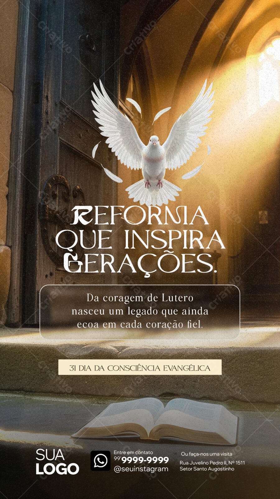 Flyer para 31 Dia da Consciência Evangélica PSD Editável