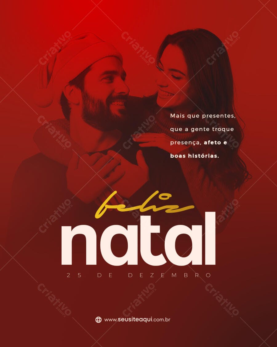 Post para Natal Mensagem de Afeto PSD Editável