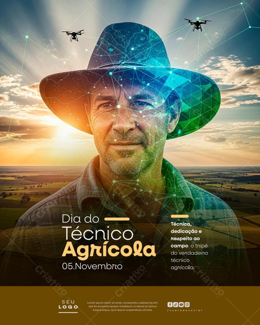 Flyer para Dia do Técnico Agrícola PSD Editável