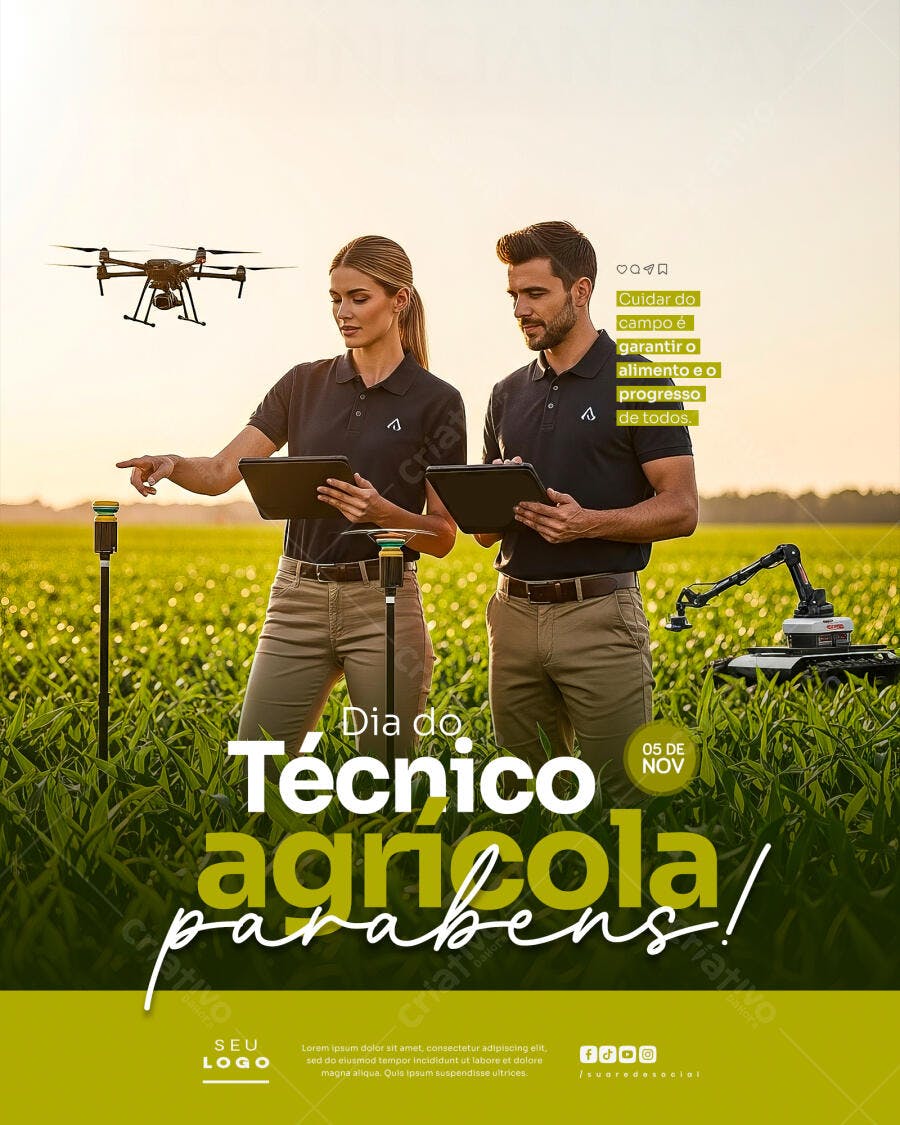 Flyer Dia do Técnico Agrícola PSD Editável