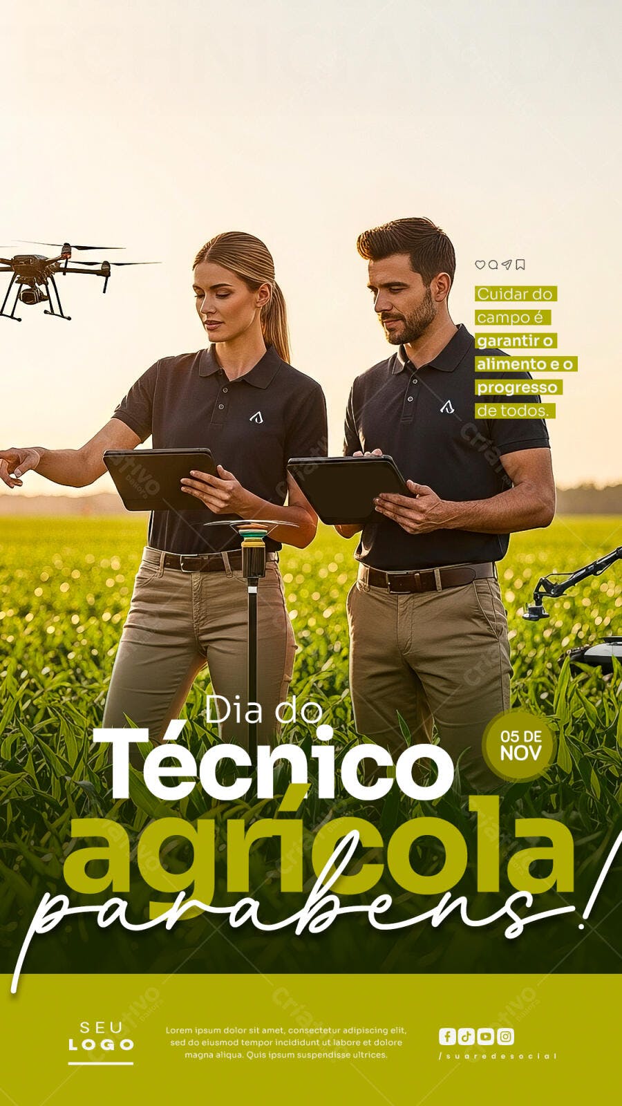 Story Instagram Dia do Tecnico Agricola PSD Editavel