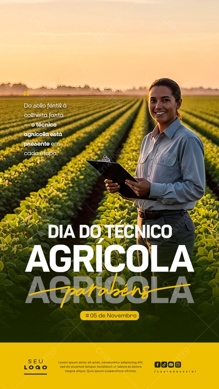 Flyer para Dia do Técnico Agrícola PSD Editável